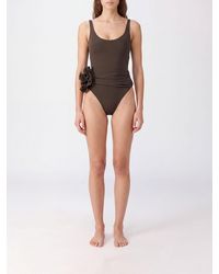 Magda Butrym - Draped One-Piece Swimsuit With Flower Appliqué - Lyst