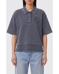 Alexander Wang - Cotton Polo Shirt With Classic Collar, Dropped Shoulders And Tonal Logo - Lyst