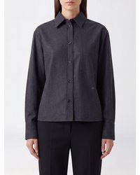 Victoria Beckham - Ellys Wool Shirt With Classic Collar And Pockets - Lyst