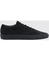 Common Projects - Achilles Premium Suede Low-Top Sneakers With Printed Logo - Lyst