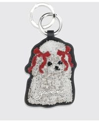 Ganni - Joy Dog Recycled Leather Keychain - Lyst