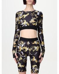 Versace Jeans Couture - Crop Top With Baroque Print - Lyst