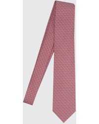 Ferragamo - Pure Silk Tie With All-Over Gancini Monogram Pattern - Lyst