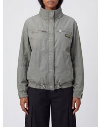 The Attico - Relaxed Fit Cropped Cotton Blend Bomber Jacket With High Neck - Lyst