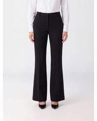 Alberto Biani - Mid-Rise Flared Crêpe Trousers With Concealed Closure - Lyst