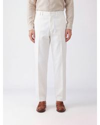 Canali - Slim Fit Tailored Cotton Trousers With American Pockets - Lyst