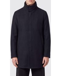 Herno - Single-Breasted Virgin Wool Coat With High Neck And Concealed Closure - Lyst