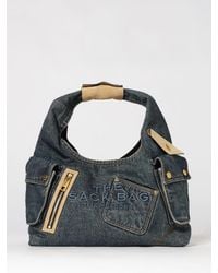 Marc Jacobs - The Sack Bicolor Denim Tote Bag With Embroidered Logo - Lyst