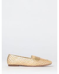 Twinset - Woven Raffia Loafers With Laminated Leather Details - Lyst