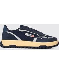 Autry - Wildpace Low Leather And Mesh Sneakers With Contrast Logo And Serrated Sole - Lyst