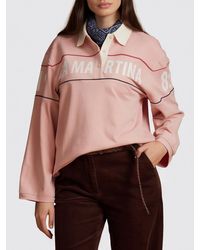 La Martina - Long-Sleeved Cotton Jersey Polo Shirt With Contrast Logo - Lyst