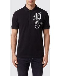 Philipp Plein - Cotton Polo Shirt With Monogram Logo And Three-Button Placket - Lyst