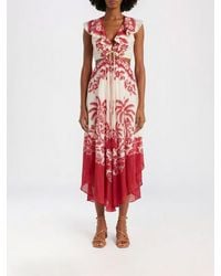FARM Rio - Guanacaste Sand Cut Out Sleeveless Midi Dress - Lyst