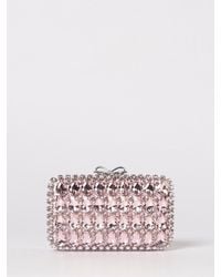 Self-Portrait - Satin Clutch With Rhinestones - Lyst