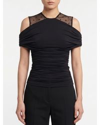 Marine Serre - Draped Off-The-Shoulder Stretch-Viscose Top - Lyst