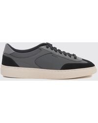 BOSS - Low-Top Suede And Tumbled Leather Sneakers With Bicolor Design - Lyst