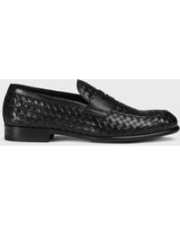 Doucal's - Woven Leather Loafers - Lyst