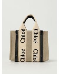 Chloé - Chlo&Eacute Woody Small Linen Canvas Bag - Lyst