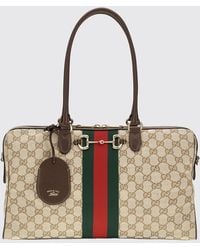 Gucci - Large Gg Jacquard Fabric Shoulder Bag With Horsebit Detail - Lyst