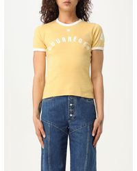Courreges - T-shirt in cotone con logo stampato - Lyst