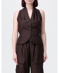 Tela - Single Breasted Cotton Blend Vest - Lyst