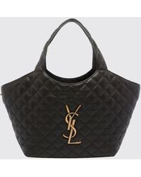 Saint Laurent - Icare Quilted Nappa Leather Tote Bag With Ysl Monogram - Lyst
