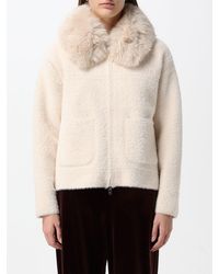 Joseph Ribkoff - Cropped Faux Fur Jacket With Zip Closure - Lyst
