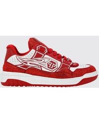 Philipp Plein - Leather And Rubber Rhinestone Sneakers - Lyst
