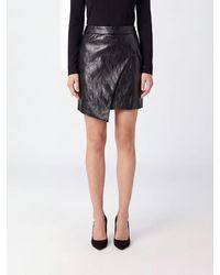 FEDERICA TOSI - High-Waisted Asymmetrical Faux Leather Mini Skirt - Lyst