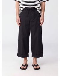Jacquemus - Wide-Leg Cotton Trousers With Mid-Rise Waist And Cuffed Hem - Lyst