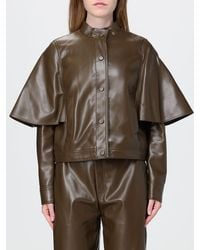 Twinset - Short Faux Leather Jacket With Mandarin Collar - Lyst
