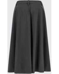 Brunello Cucinelli - High-Waisted Wool-Blend Full Midi Skirt With Monili - Lyst
