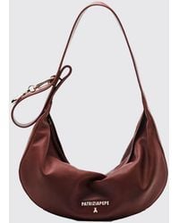 Patrizia Pepe - Calfskin Leather Shoulder Bag With Metal Logo Detail - Lyst
