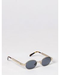 Miu Miu - Rounded Metal Frame Sunglasses With Impressed Logo - Lyst