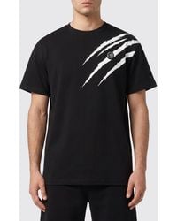 Philipp Plein - Cotton T-Shirt With Graphic Print And Hexagon Logo On The Back - Lyst