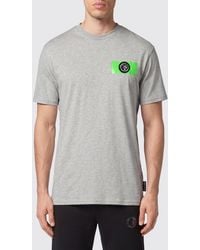 Philipp Plein - Short-Sleeved Cotton T-Shirt With Contrasting Printed Logo - Lyst