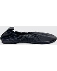 Jil Sander - Ruched Ovine Leather Ballet Flats With Round Toe - Lyst