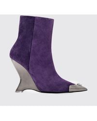 Philipp Plein - Suede Ankle Boots With Skull And Sculptural Heel - Lyst