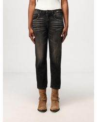 R13 - Cropped Fit Cotton Denim Jeans - Lyst