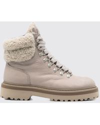Woolrich - Main Nubuck Leather Outdoor Boots With Shearling Lining And Vibram Sole - Lyst