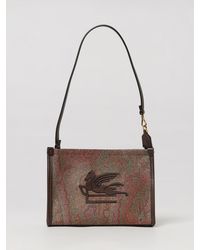 Etro - Paisley Mini-Schultertasche Aus Baumwolle Mit Gesticktem Pegaso-Logo - Lyst