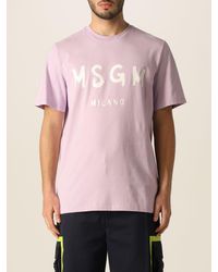 MSGM Cotton T-shirt With Logo - Multicolour