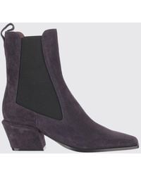 Paris Texas - Bettina Suede Western Chelsea Boots With Mid Flared Heel - Lyst