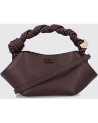 Ganni - Recycled Polyester Mini Bag With Braided Handle And Logo - Lyst