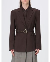 Pinko - Slim Fit Single-Breasted Wool Blend Blazer With Waist Belt - Lyst