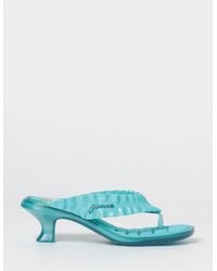 Melissa X Ganni - Ruched Pvc Thong Sandals With Low Heel - Lyst