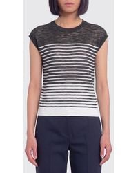 Roberto Collina - Striped Linen Crew-Neck Top - Lyst
