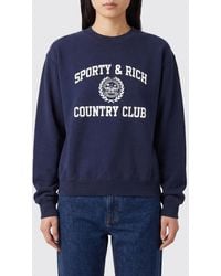 Sporty & Rich - Sporty &Amp Rich College Logo-Print Cotton Crewneck Jumper - Lyst