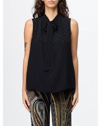 Etro - Sleeveless Paisley Print Silk-Blend Blouse With Pussy-Bow Collar - Lyst