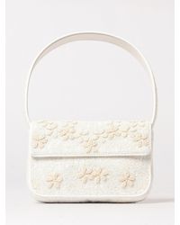 STAUD - Tommy Satin Bag With Embroidered Beads And Flowers - Lyst
